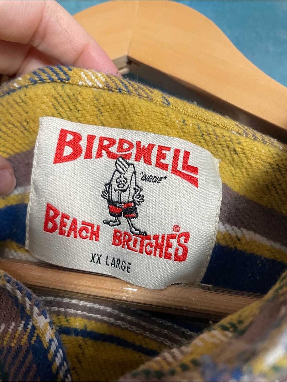 Birdwell Yellow and Navy Plaid Button-Down Shirt - Picture 2 of 3